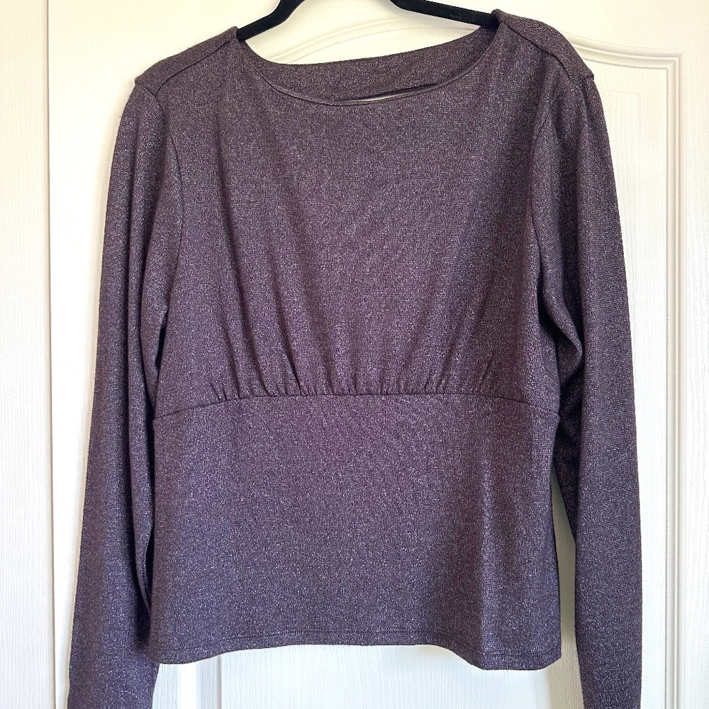 Banana Republic Knit Lurex Top, Charcoal, XL
